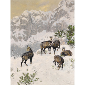 РЕПРОДУКЦИИ НА КАРТИНИ Диви кози през зимата (1915)